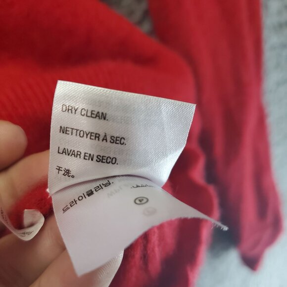 Cashmere Sweater Mens XL Red V-Neck Soft Long-Sleeve Classic Knit *Read* - Picture 3 of 7